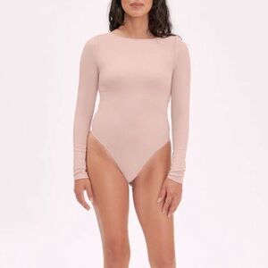 NEW Girlfriend Collective Pink Ava Bateau Bodysuit Balletcore Dance Sz XSmall
